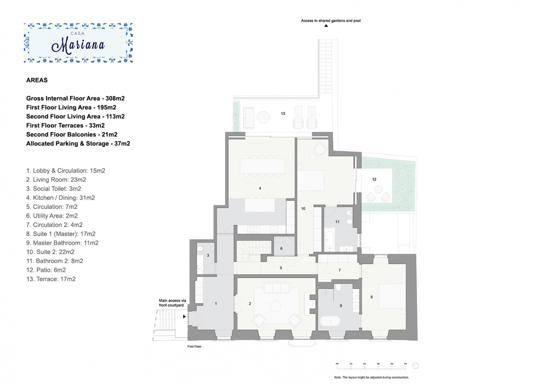 Casa Mariana 1st Floor Plan